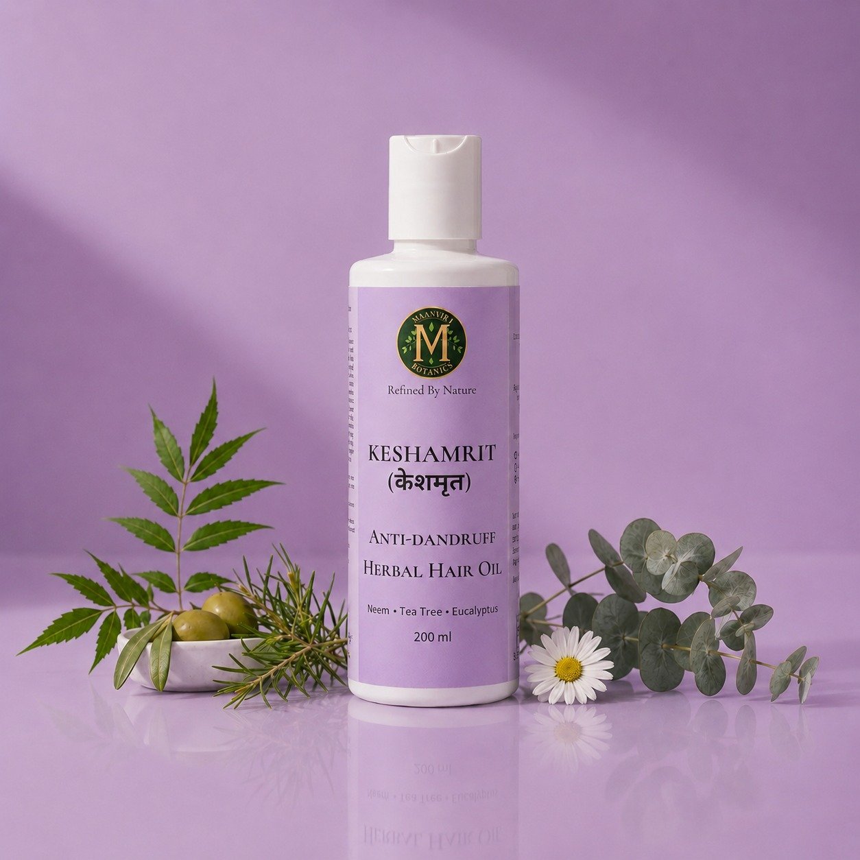 Keshamrit Anti Dandruff Herbal Hair Oil (Neem, Tea Tree, Eucalyptus)